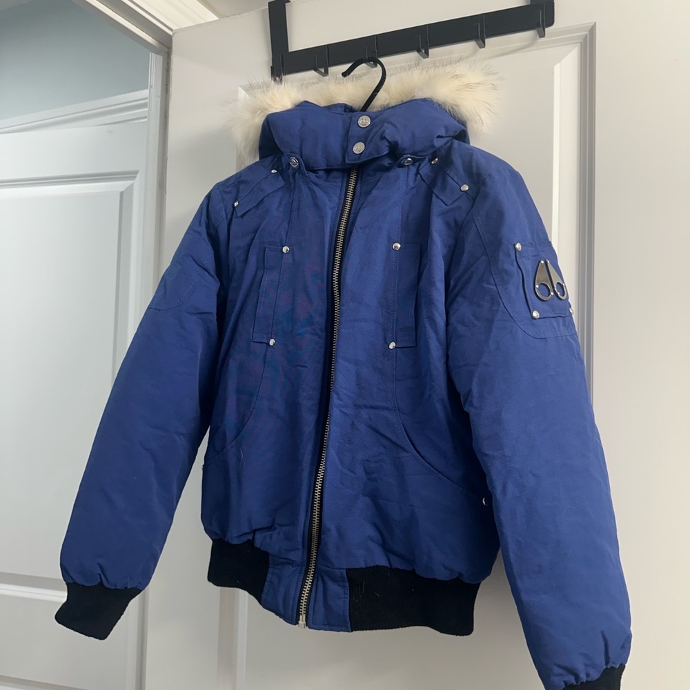 Moose Knuckles Blue and Black Jacket